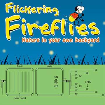 Solar Powered Firefly Lights, ZHONGXIN Flickering Fireflies String Lights with 7 Amusing Fireflies Bulbs, Brings Back Memories of Your Childhood