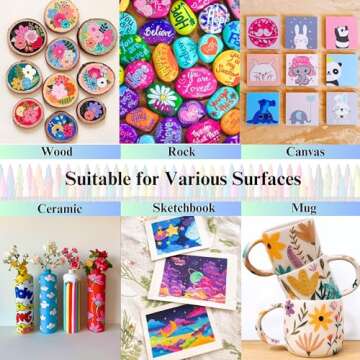 54 Colors Multi-Surface Acrylic Paint Pens for All