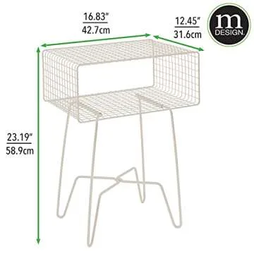 mDesign Modern Side Table with Storage - Perfect for Any Space