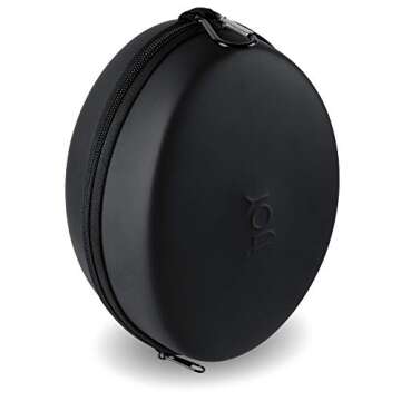 iJoy Hard Headphone Travel Case for Foldable Rechargeable Wireless iJoy Headphones- Portable, Universal Hard EVA Shell Storage Bag with Zipper for Carrying On and Over Ear Studio Headsets- Black