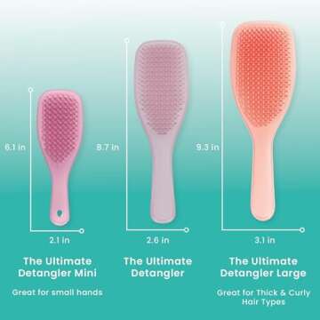 Tangle Teezer The Large Ultimate Detangling Brush, Dry and Wet Hair Brush Detangler for Long, Thick, Curly and Textured Hair, Peach Glow