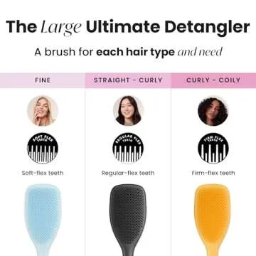 Tangle Teezer The Large Ultimate Detangling Brush, Dry and Wet Hair Brush Detangler for Long, Thick, Curly and Textured Hair, Peach Glow