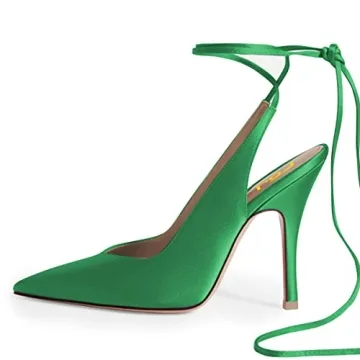 FSJ Women Classic Strappy Ankle Strap Mid Heels: Stylish Stiletto Sandals for Weddings & Proms in Gr...