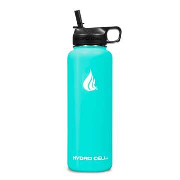HYDRO CELL Stainless Steel Insulated Water Bottle with Straw - For Cold & Hot Drinks - Metal Vacuum ...