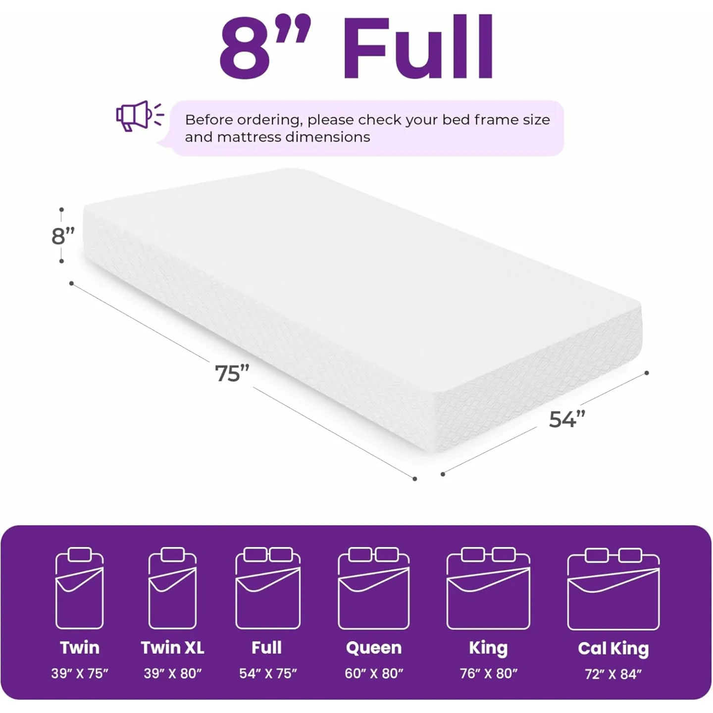 Cooling Gel Memory Foam Mattress - Medium Firm & Certified