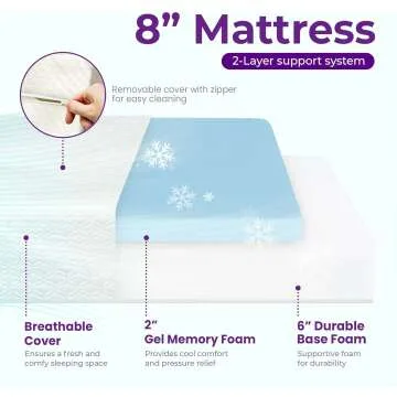 Cooling Gel Memory Foam Mattress - Medium Firm & Certified