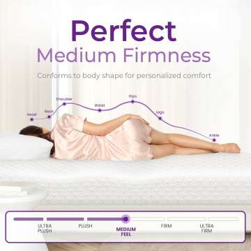 Cooling Gel Memory Foam Mattress - Medium Firm & Certified