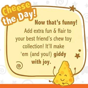 Nylabone Cheese Bone Power Chew Toy for Dogs, Cute Dog Toys for Aggressive Chewers, Cheese Flavor, Medium - Up to 35 lbs, 1 Count