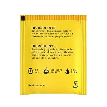Stash Tea Lemon Ginger Herbal Tea Box of 100 Tea Bags