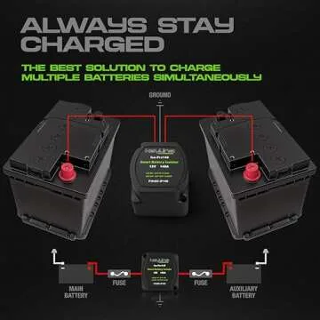 Dual Battery Isolator 12V | Automatic Disconnect Switch 12V 140 Amp Voltage Sensitive Relay (VSR) | Car Charger Also for ATV, Boats, RV's, Off-Road Vehicles, by KeyLine Chargers