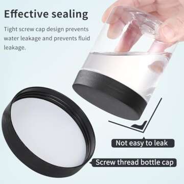 36PCS 8OZ Plastic Jars with Screw On Lids, Pen and Labels Refillable Empty Round Slime Cosmetics Containers for Storing Dry Food, Makeup, Slime, Honey Jam, Cream, Butter, Lotion (Black)