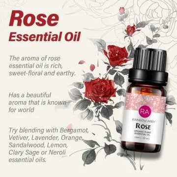 Rose Essential Oil 100% Pure Organic for Diffuser and Massage