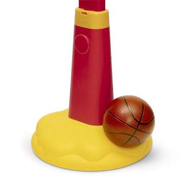 Delta Children Disney Mickey Mouse Plastic Basketball Set - Includes Basketball Hoop, 1 Basketball and Ball Pump, Red/Black