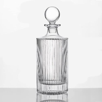 Elegant Lead-Free Crystal Decanter with Glass Stopper - Perfect for Whiskey & Spirits