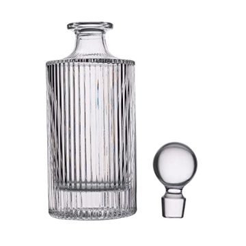 Elegant Lead-Free Crystal Decanter with Glass Stopper