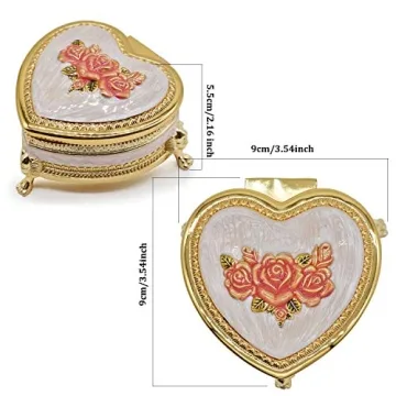HOLLY TRIP Vintage Heart Shape Jewelry Box for Special Occasions