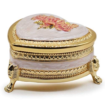 HOLLY TRIP Vintage Heart Shape Jewelry Box for Special Occasions