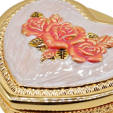 HOLLY TRIP Vintage Heart Shape Jewelry Box for Special Occasions