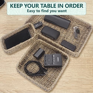 Butizone Natural Seagrass Serving Tray Set of 3