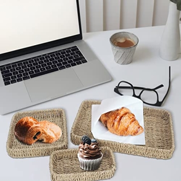 Butizone Natural Seagrass Serving Tray Set of 3