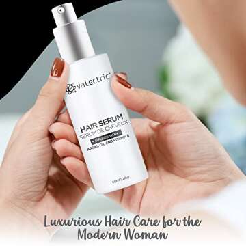 Evalectric Argan Oil Hair Serum - All-Hair Types - 2 Fl Oz Non-Greasy Anti-Frizz Elixir