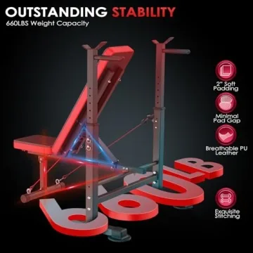 OPPSDECOR 660lbs 6 in 1 Weight Bench Set for Home Workouts