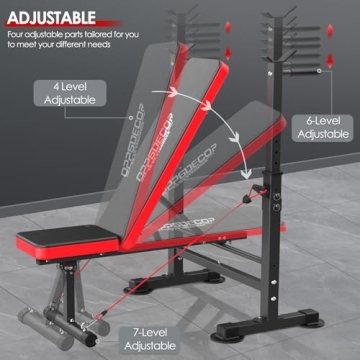 OPPSDECOR 660lbs 6 in 1 Weight Bench Set for Home Workouts