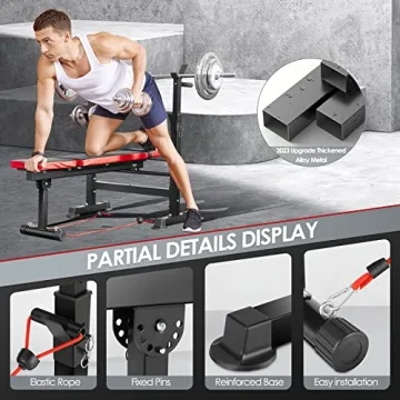OPPSDECOR 660lbs 6 in 1 Weight Bench Set for Home Workouts