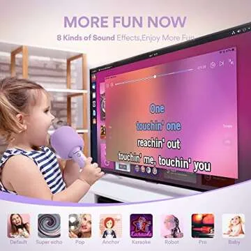 MAONO Wireless Bluetooth Karaoke Microphone, MKP100 3-in-1 Portable Handheld Mic Speaker Machine for Kids Smartphones,Computers, Gift to Family and Friends (Purple)