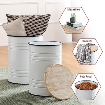 Glitzhome Rustic Storage Ottoman Seat - Stylish & Functional