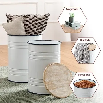 Glitzhome Rustic Storage Ottoman Seat - Stylish & Functional