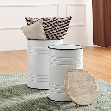 Glitzhome Rustic Storage Ottoman Seat - Stylish & Functional