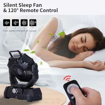 20000mAh Battery Operated Portable Fan with Light