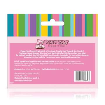 PIGGY PAINT 100% Non-toxic Girls Nail Polish - Safe, Chemical Free Low Odor for Kids, SCENTED 4 Poli...