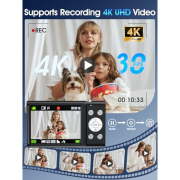 Compact 4K Digital Camera with 48MP for Beginners