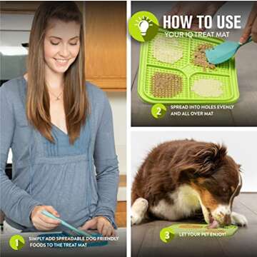 Hyper Pet IQ Treat Lick mat for Dogs, Dog Slow Feeder & Cat Lick mats | Great Alternative to Slow Feeder Bowls & Cat Feeders | Perfect Dog Licking mat, Cats Puzzle & Enrichment Toys