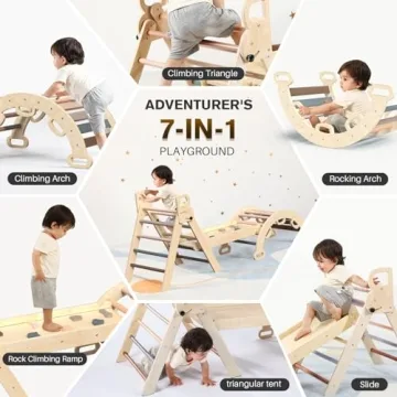 BlueWood Pikler Triangle Set 7in1 Climbing Toys Indoor Playground