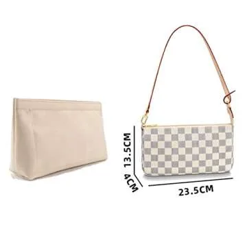 Lckaey Purse Organizer for Large Liner Compatible with Pochette Accessories Pouch Inside Insert 3039-Beige