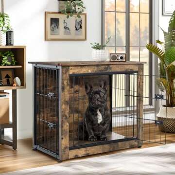 NicBex Small Dog Crate Furniture, 27.2" L Dog Crates for Small Dogs, Wooden Dog Crate Furniture with...