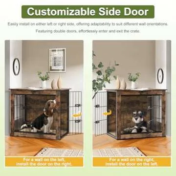 NicBex Small Dog Crate Furniture, 27.2" L Dog Crates for Small Dogs, Wooden Dog Crate Furniture with Double Doors, Heavy Duty Dog Crate up to 30lb, Rustic Brown