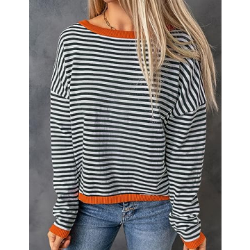 Trendy Arssm Striped Sweater for All Seasons - Women's Pullover