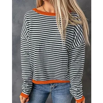 Trendy Arssm Striped Sweater for All Seasons - Women's Pullover