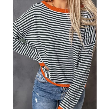 Trendy Arssm Striped Sweater for All Seasons - Women's Pullover