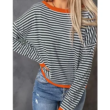 Trendy Arssm Striped Sweater for All Seasons - Women's Pullover
