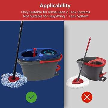 2 Pack Mop Head Replacement Compatible with O Cedar 2 Tank System Spin Mop and Bucket, Easy Cleaning...