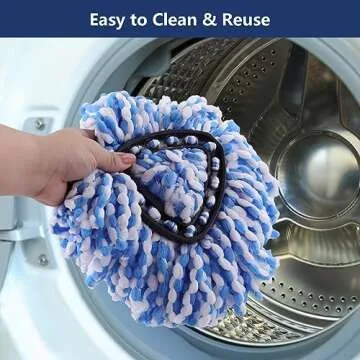 2 Pack Mop Head Replacement Compatible with O Cedar 2 Tank System Spin Mop and Bucket, Easy Cleaning Microfiber Mop Replace Head, 360 Degree Spin Mop Refill for Floor Cleaning