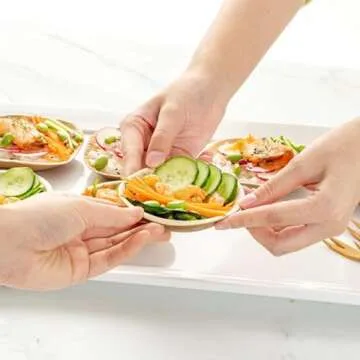 Raj Disposable Palm Leaf Bowls (25 Count, 4" Bowls) Strong Bowls Like Bamboo Party Bowls - Decorativ...