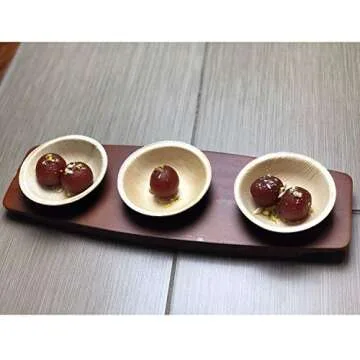 Raj Disposable Palm Leaf Bowls (25 Count, 4" Bowls) Strong Bowls Like Bamboo Party Bowls - Decorative Compostable Tableware for Lunch, Dinner, Birthday, Camping, Outdoor, Picnic, Parties