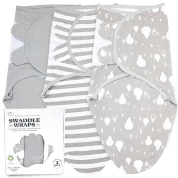 Bublo Baby Swaddles for Newborns – 3-Pack Infant Swaddles 3-6 Months – Adjustable Swaddle Sleep ...