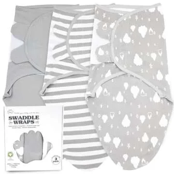 Bublo Baby Swaddles for Newborns – 3-Pack Infant Swaddles 3-6 Months – Adjustable Swaddle Sleep ...